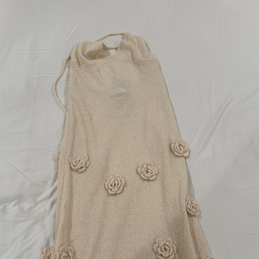 Meshki Cream Floral Knit Dress